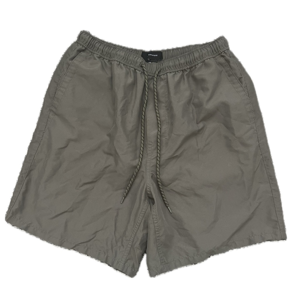 Urban Outfitters Men's Olive Green Nylon Swim Trunks Shorts Mesh Lined Size S